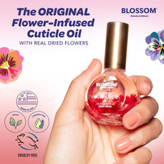 Blossom Aceite para Cutículas con flores reales para un toque natural.