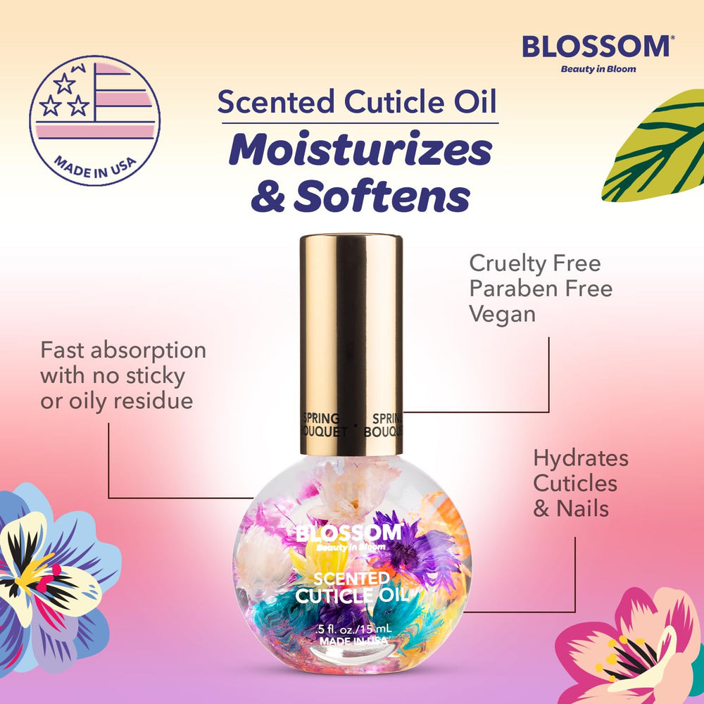 Frasco portátil de Blossom Cuticle Oil para retoques rápidos.