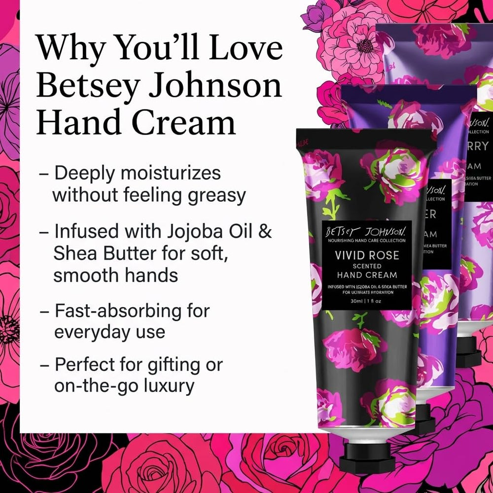 Betsey Johnson Rosa crema de manos, fragancia floral y hidratación duradera