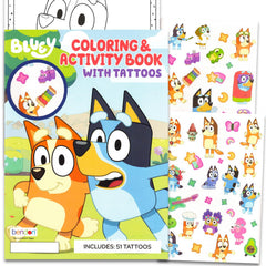 Bluey tatuajes temporales con diseño colorido para fiestas, fácil de aplicar