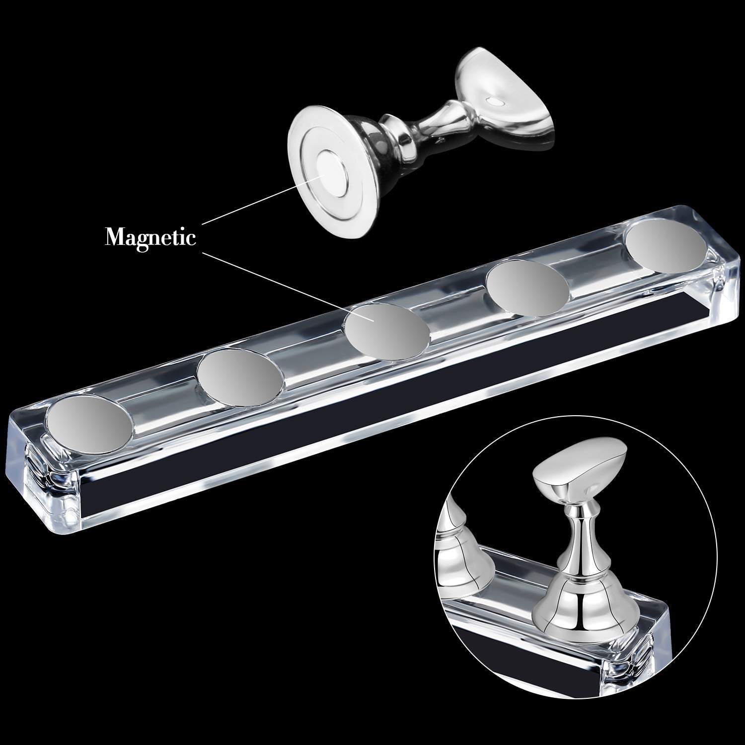 Blulu, base de cristal magnética para fijación estable.