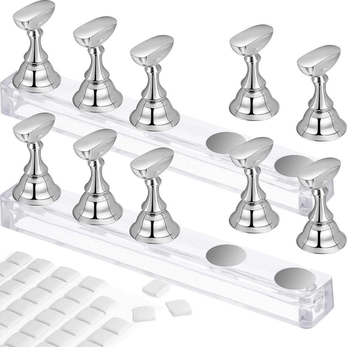 Blulu, soportes de uñas acrílicas magnéticos para práctica y exhibición.