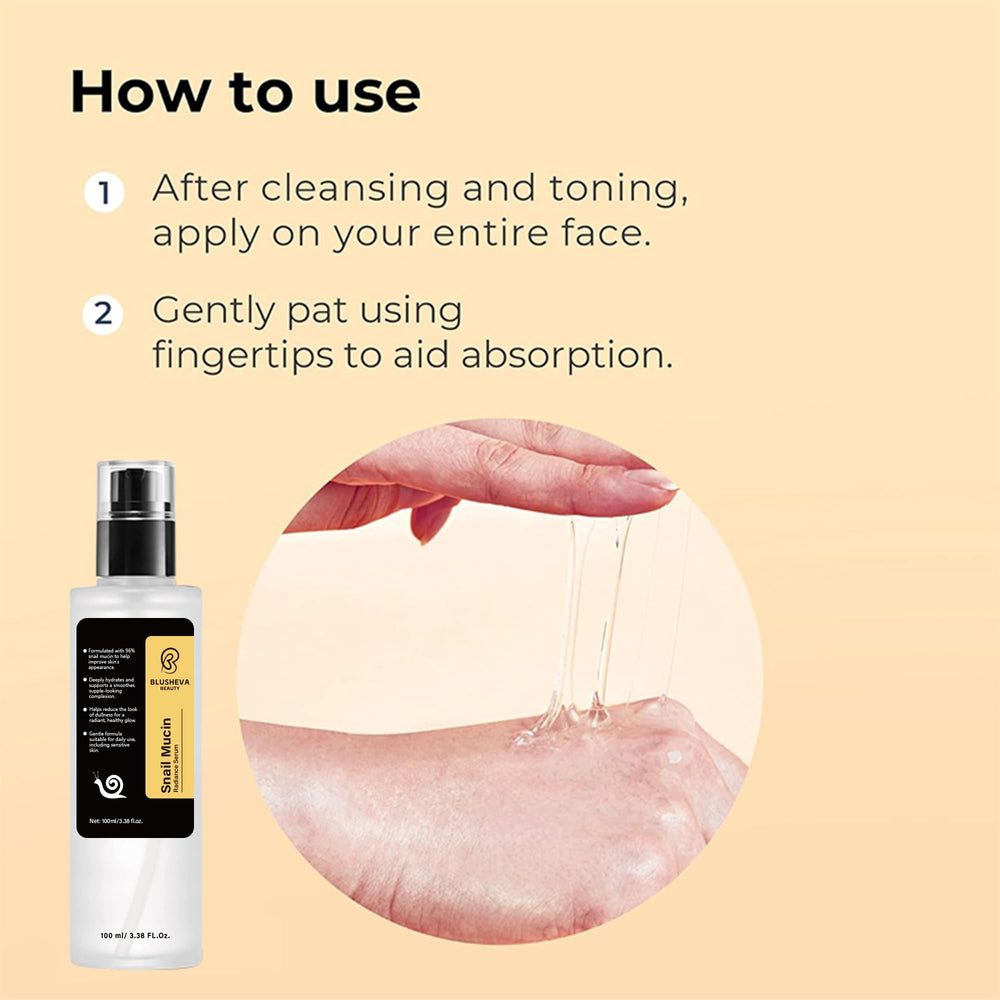 Blusheva Beauty Snail Mucin Serum, hidratacion profunda para piel seca.