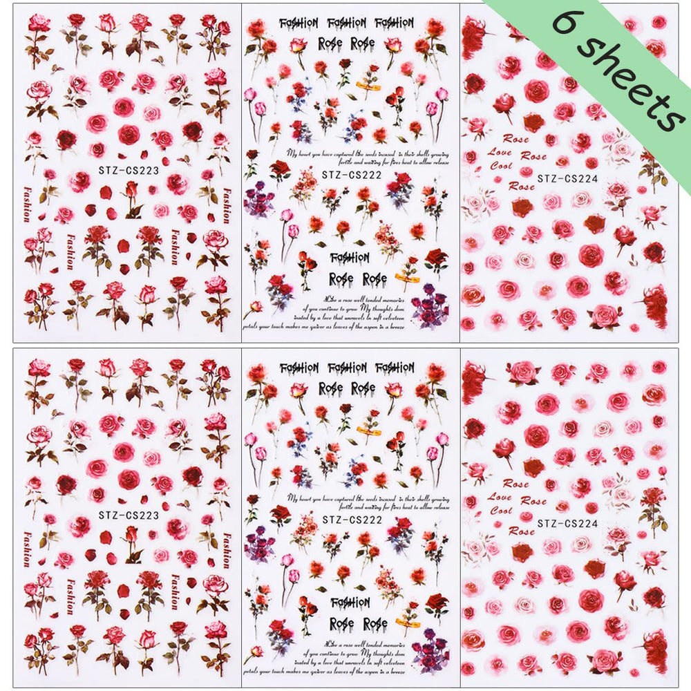BMKKOT empaque con seis hojas de pegatinas para uñas.