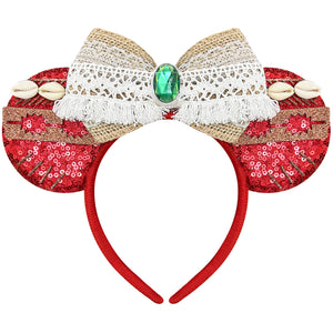 Diadema Bmobuo orejas de ratón en rojo oceano para fiestas y cosplay