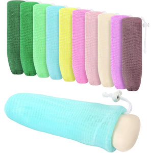 Boao bolsa-jabon-malla-exfoliante para ducha, genera espuma suave y agradable.