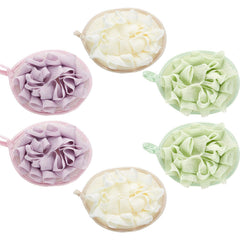 Boao puf ducha exfoliante con flor beige, ideal para exfoliar suavemente la piel