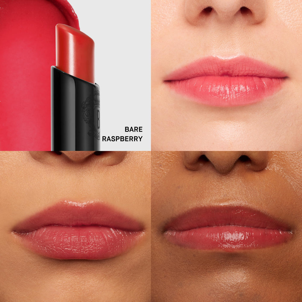 Bálsamo labial tintado de Bobbi Brown frambuesa desnuda, textura ligera y hidratante