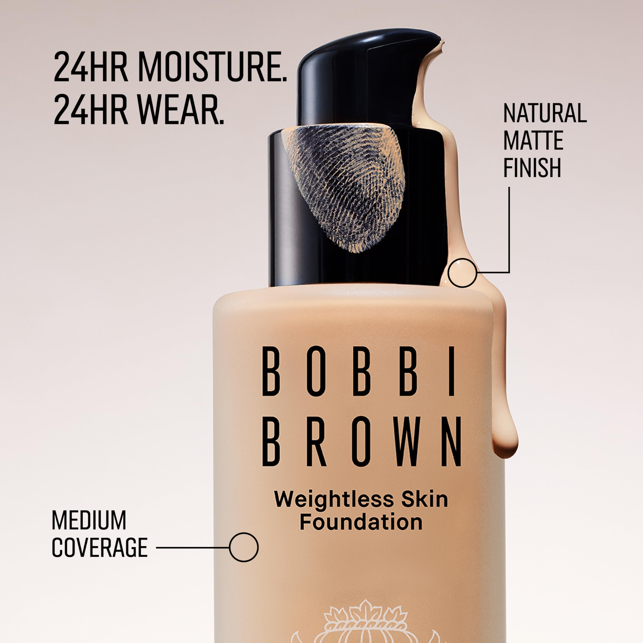 Bobbi Brown Weightless Skin Foundation hidratación 24 horas en primer plano.