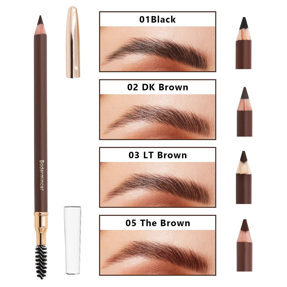 Lápiz de cejas Bodermincer marrón con estuche, versatilidad para looks.