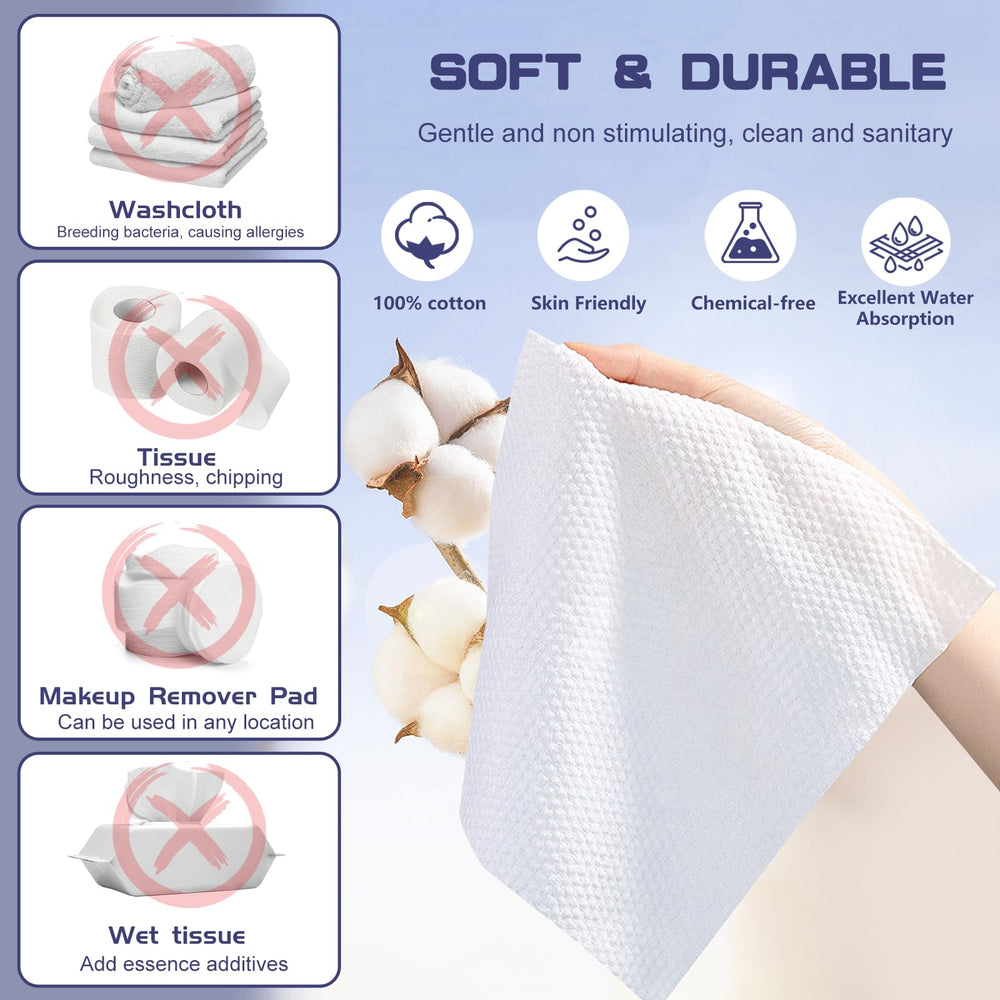 BODFPPC, toalla facial desechable para uso húmedo, desmaquillado suave con agua.