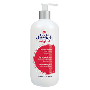 Body Drench Loción Original frasco dos piezas para hidratación diaria sin grasa.
