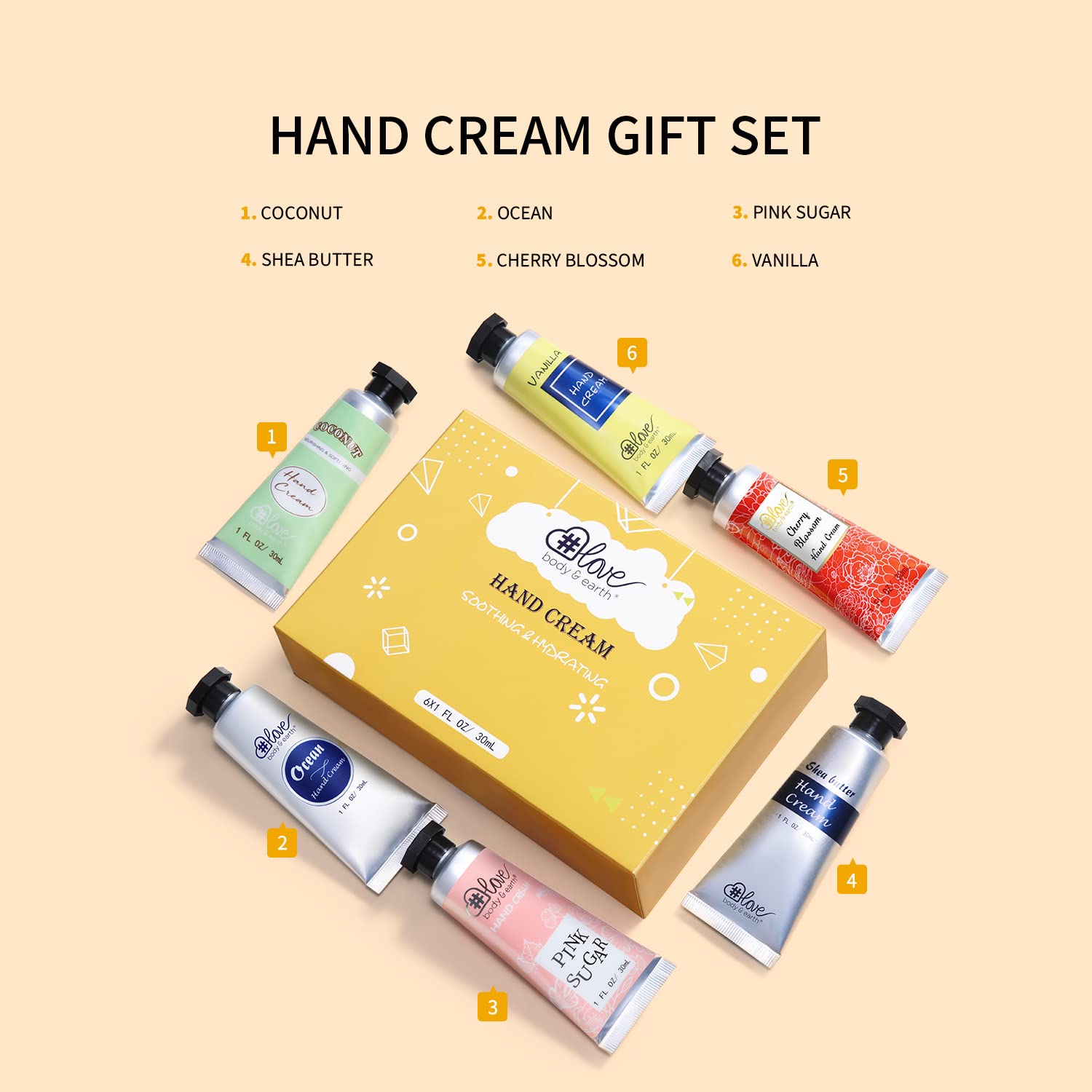 BODY & EARTH # LOVE formato viaje, crema de manos portátil para llevar
