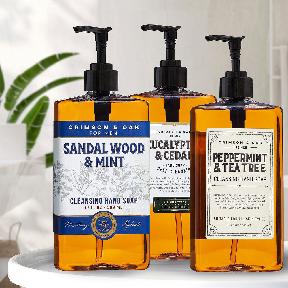 Body Prescriptions Crimson & Oak jabón manos eucalipto y cedro, aroma revitalizante.