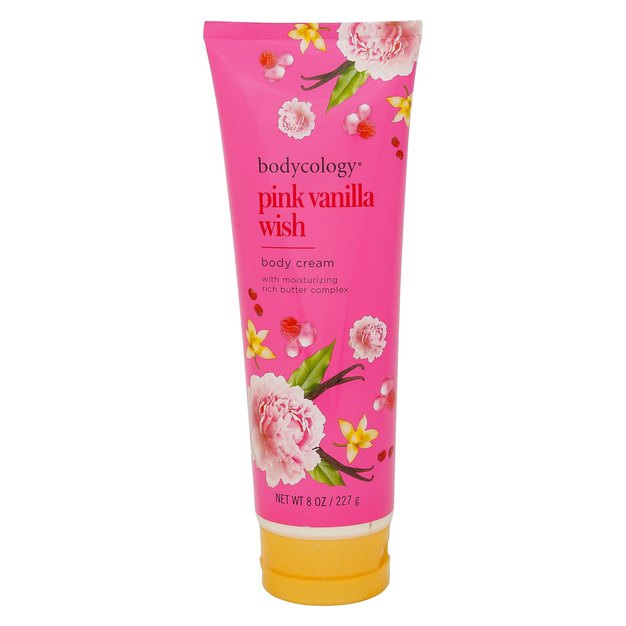 Bodycology Pink Vanilla Wish crema corporal en botella, hidratación suave para la piel