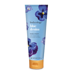 Bodycology crema corporal Shea Butter Blue Denim 236 ml, hidratación intensa para piel suave.