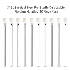 BodyJ4You aguja piercing 16G 45mm, longitud adecuada para varios piercings