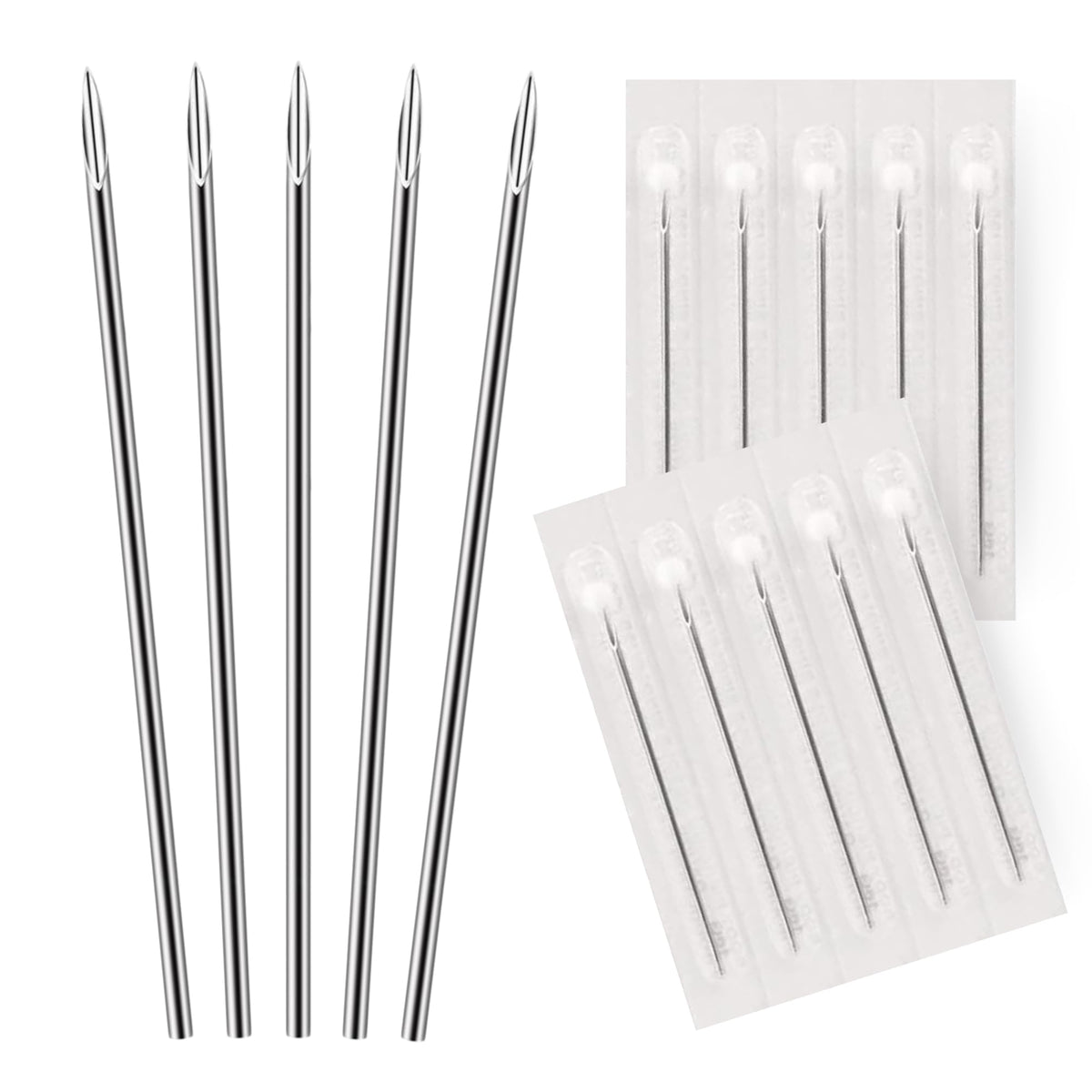 BodyJ4You aguja piercing 16G envuelta esteril, lista para higiene y seguridad