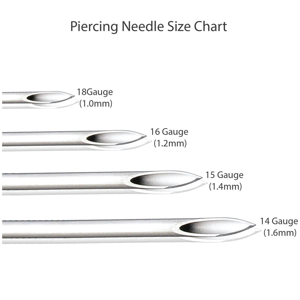 BodyJ4You aguja piercing 16G uso profesional, precisión y esterilidad garantizadas