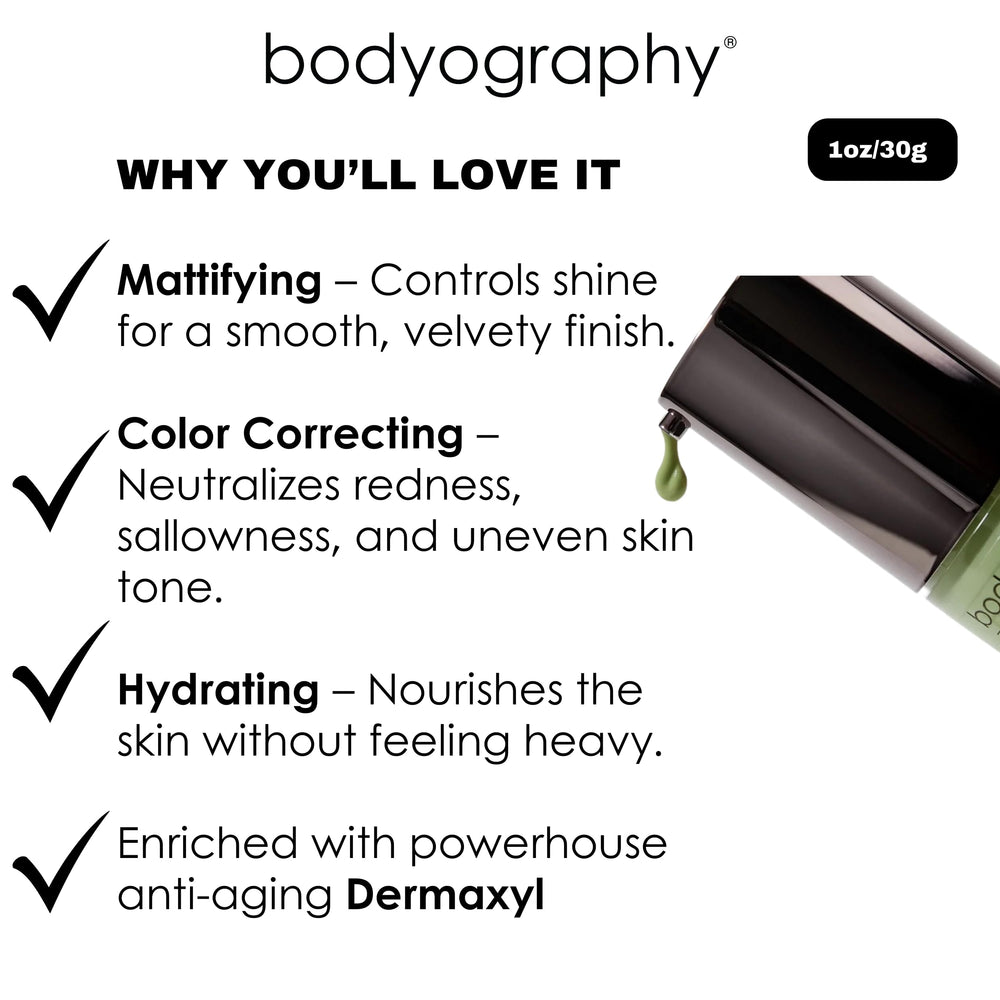 Envase de 1 oz de Bodyography primer para uso diario y transporte