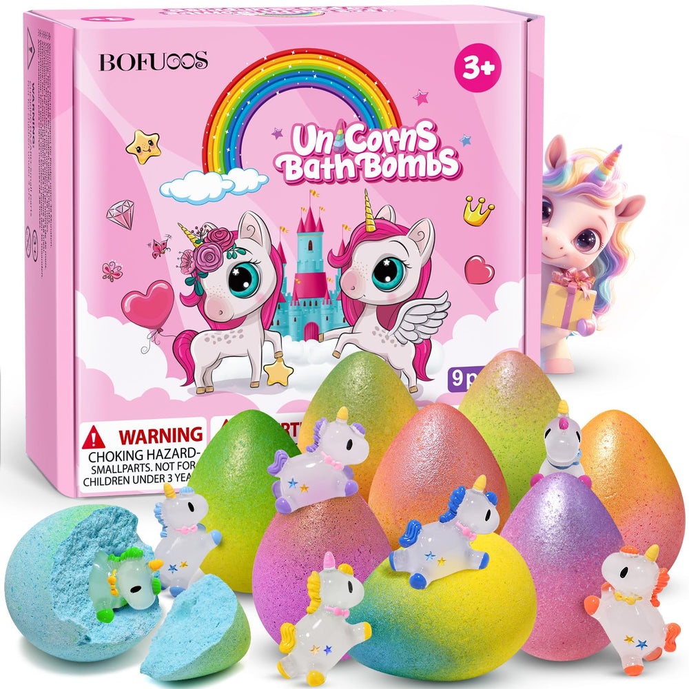 Bofuoos bombas unicornio con sorpresa interior para niñas curiosas.