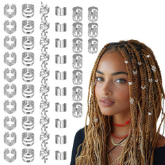 BOHUIZ anillo trenza plata: accesorio ajustable para trenzas con estilo.