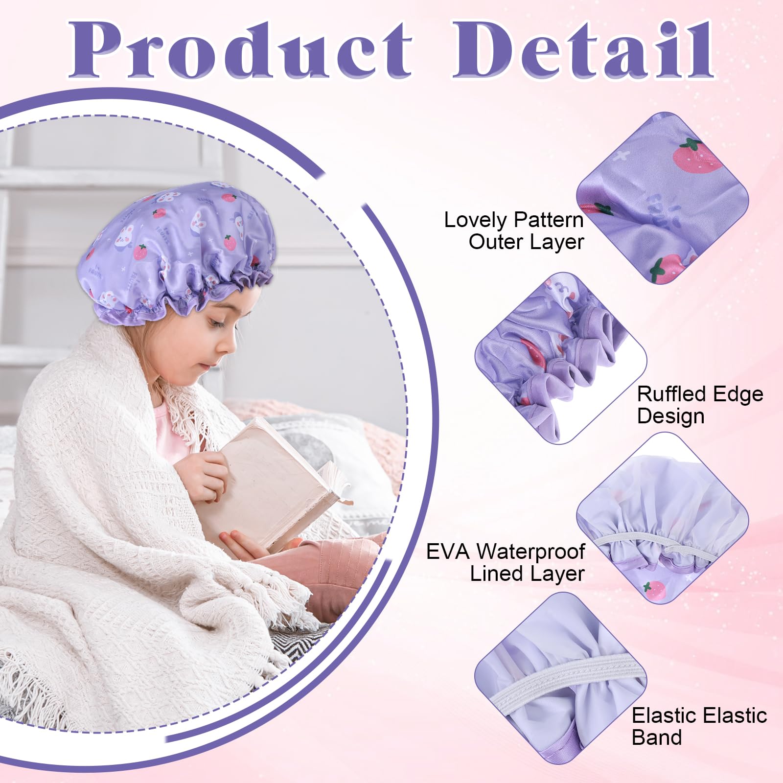 BOHUIZ gorro de ducha con diseño bonito en colores vivos para niños