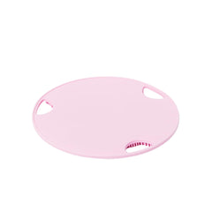 Boie USA Flat Body Scrubber rosa, vista lateral, limpieza eficaz en la ducha.