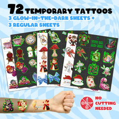 BOIKOKY tatuajes luminosos: hojas fosforescentes para fiestas nocturnas.
