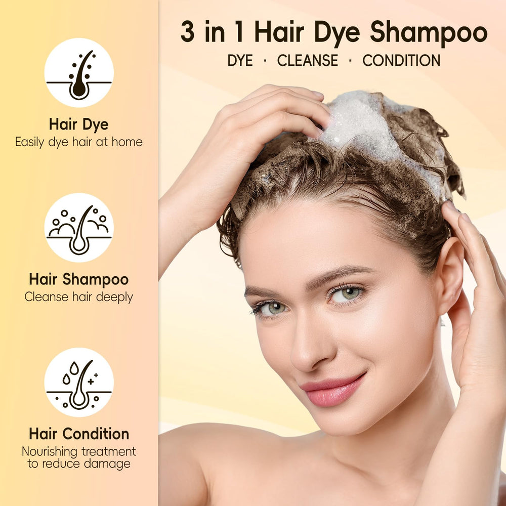 BOJICA Champú Tinte 3 en 1: cobertura total de canas con color duradero.