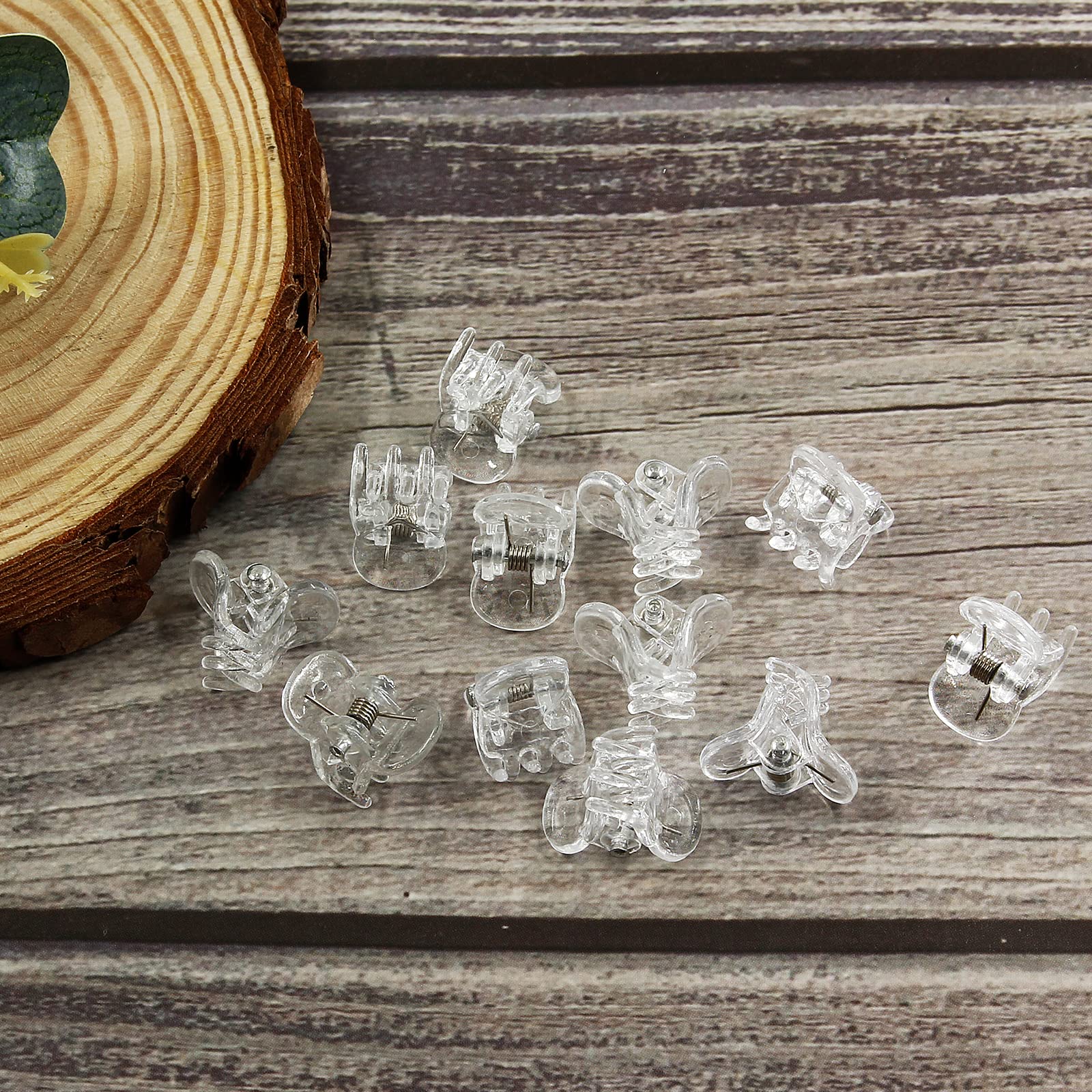 BokWin pinzas mini 10 mm transparentes, ideales para peinados diarios.