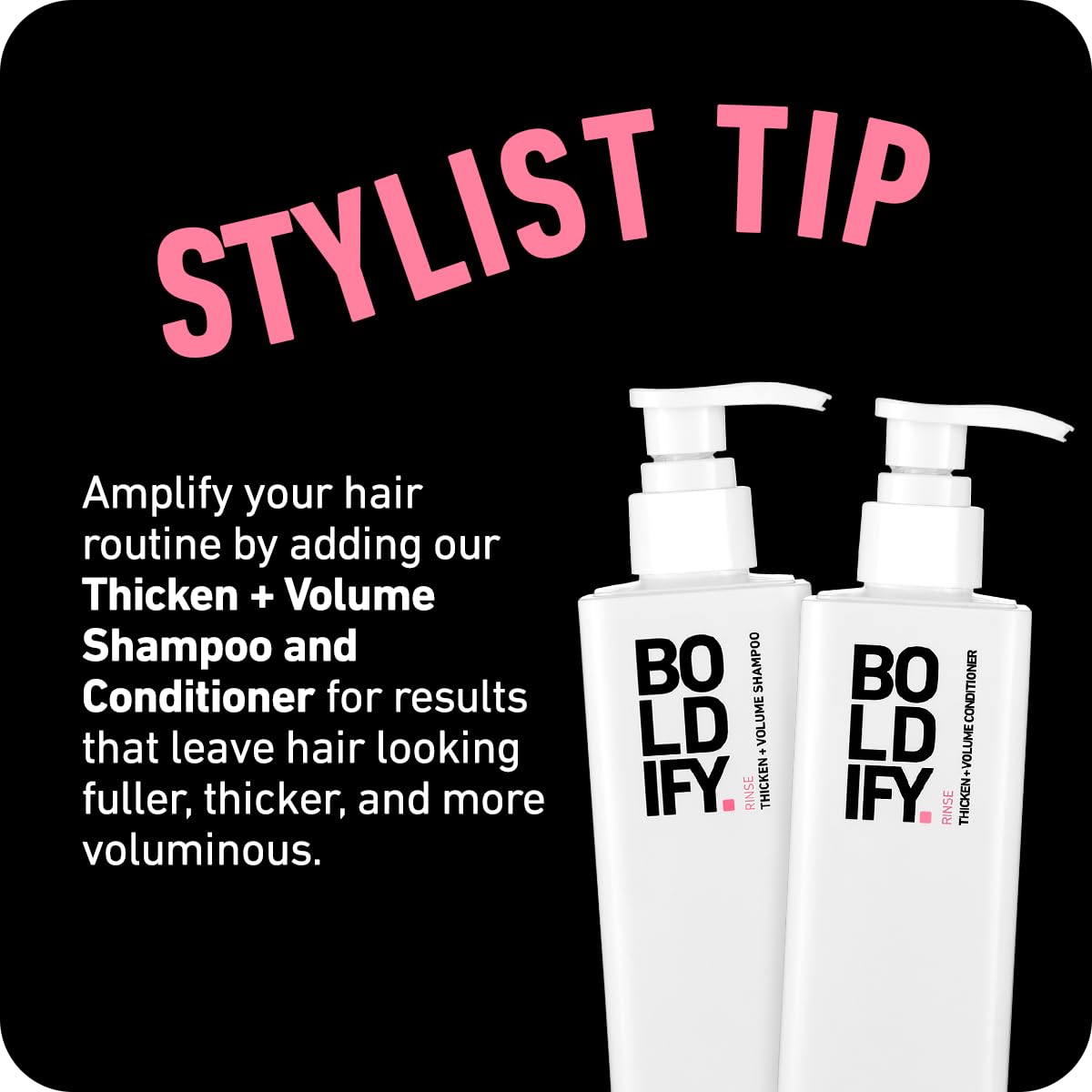 Boldify para cabello fino, aporta cuerpo sin peso.