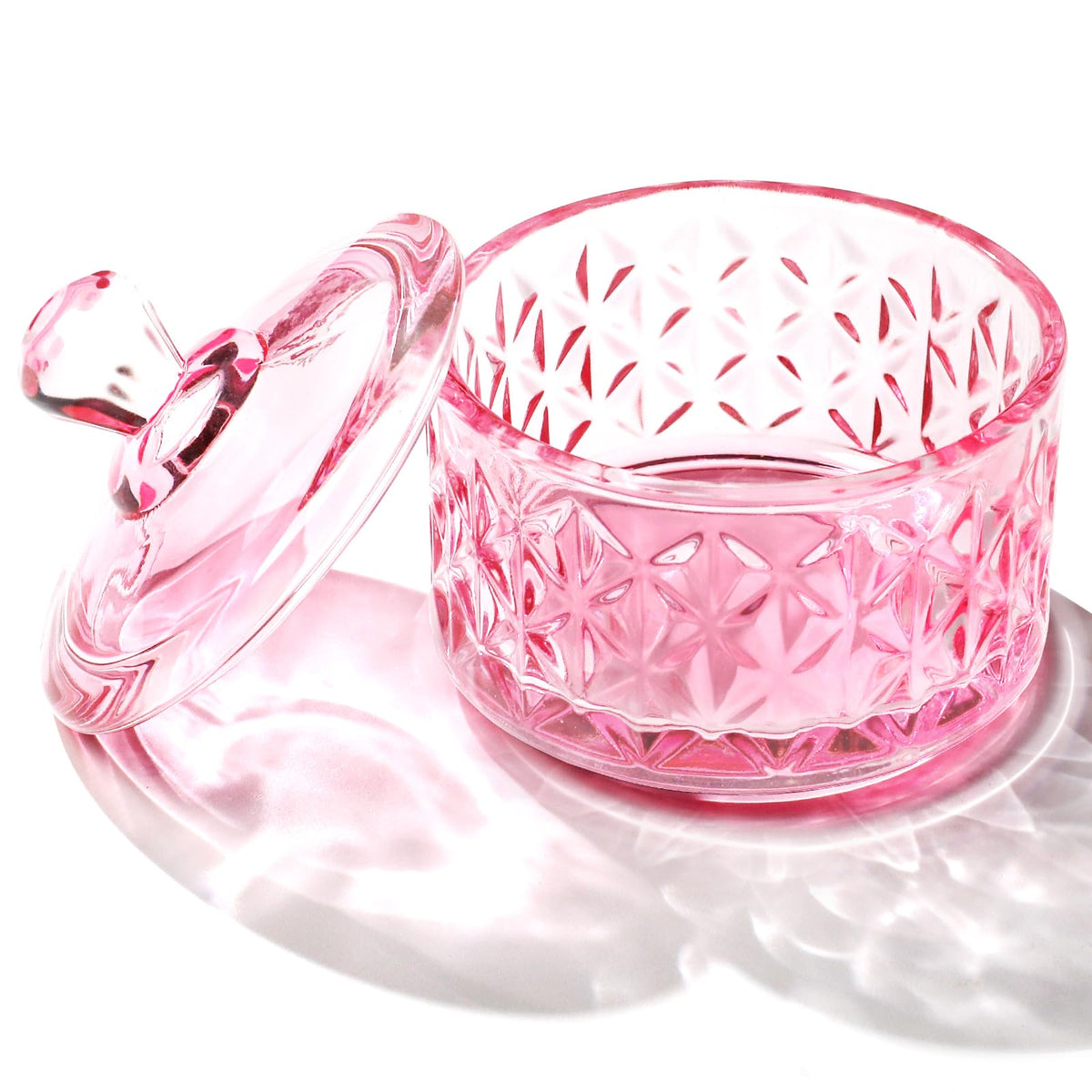 BOMOQING Dappen dish con tapa 60 ml en rosa para mezclar acrílicos.
