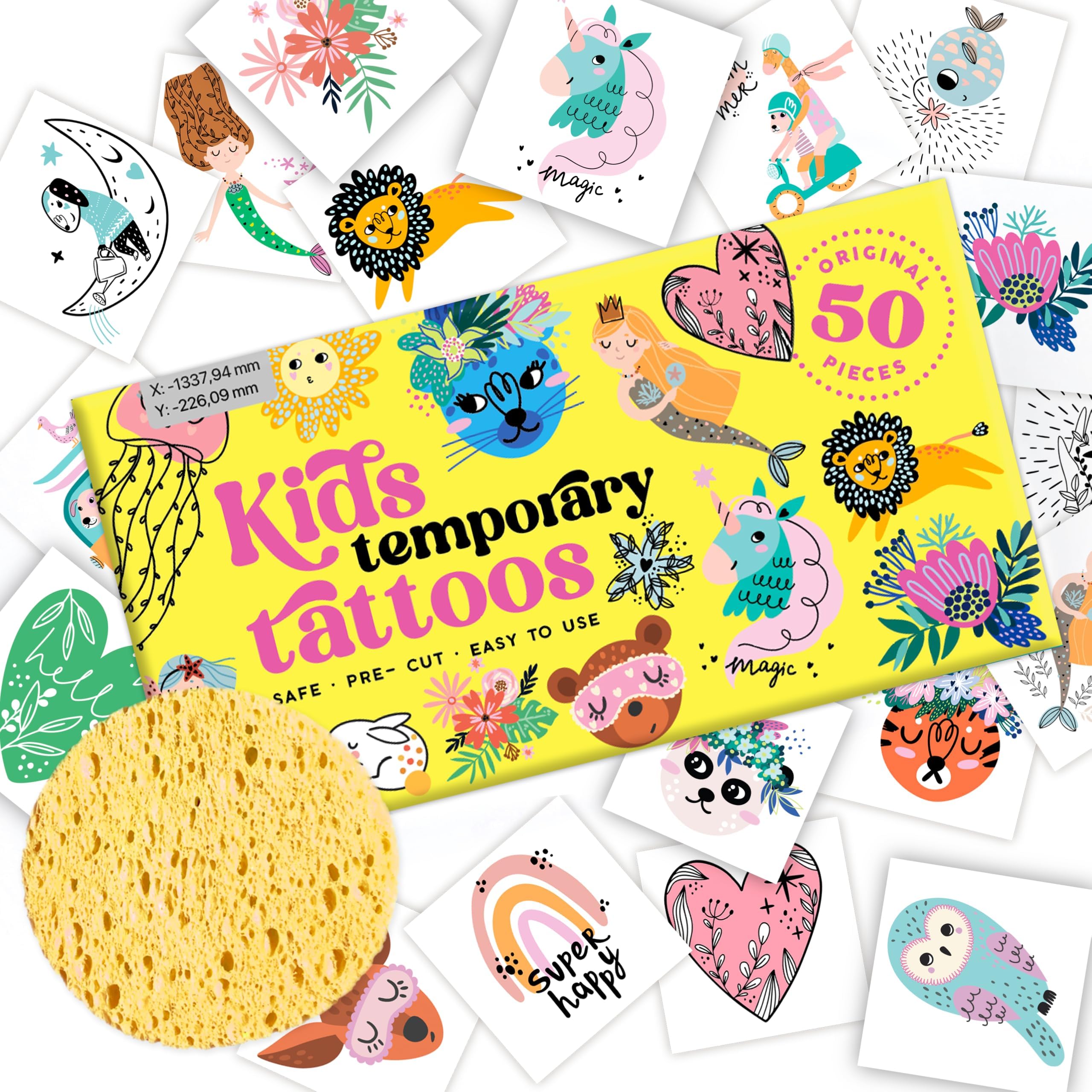 Bonbaloo tatuajes infantiles estilo fantasía, 50 diseños únicos para juego imaginativo.