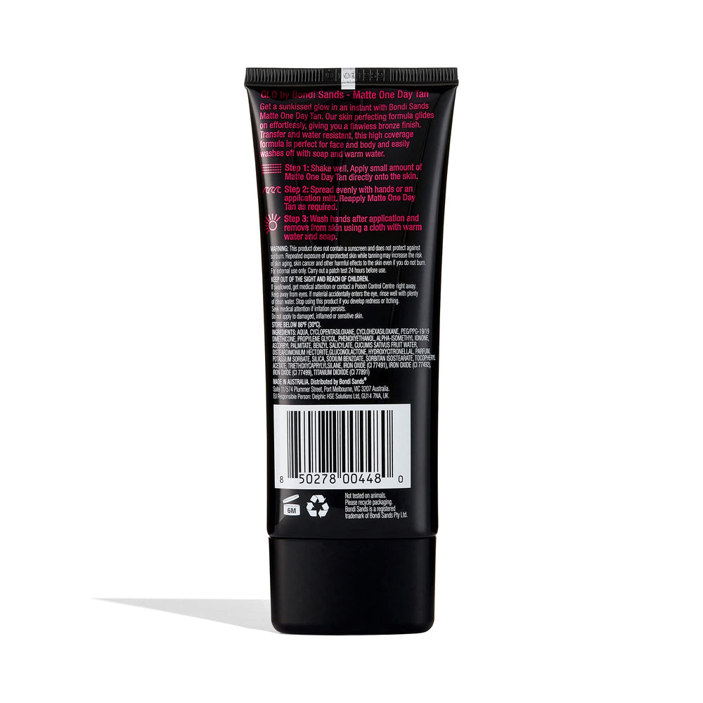Bondi Sands GLO Matte One Day Tan en rostro y cuerpo con acabado mate