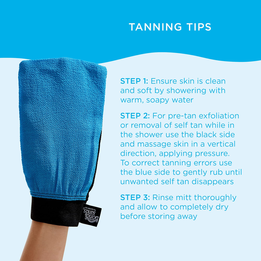 Bondi Sands guante exfoliante, prepara la piel antes del bronceado.
