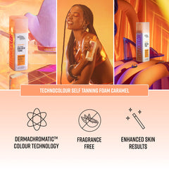 Bondi Sands Technocolor Caramel, espuma exprés de 1 hora para un desarrollo rápido.
