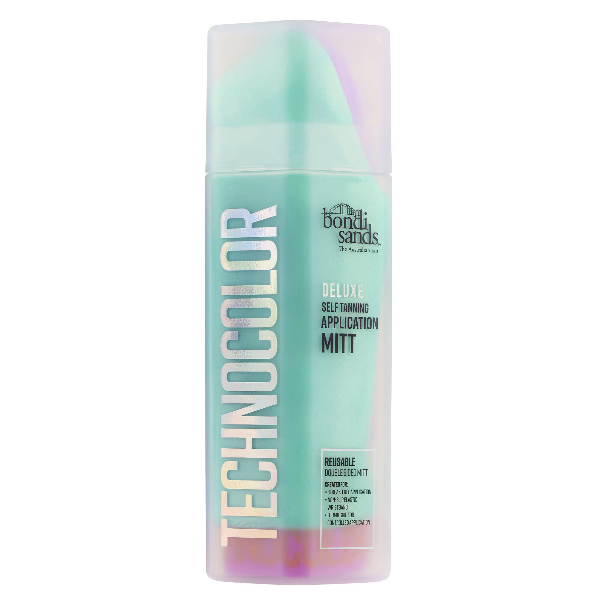 Bondi Sands Technocolor Deluxe guante-doble-cara facilita un acabado suave sin rayas