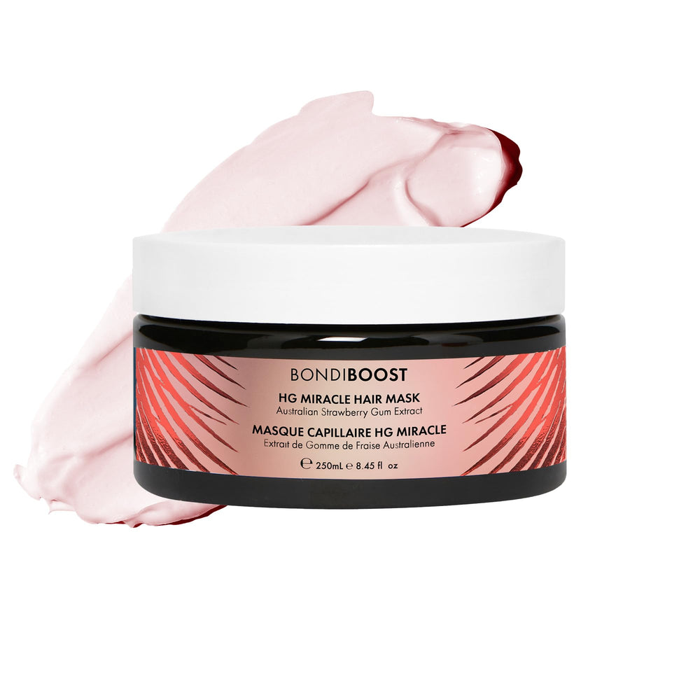 BondiBoost mascarilla fresa chicle, botella a la vista para uso casero y profesional