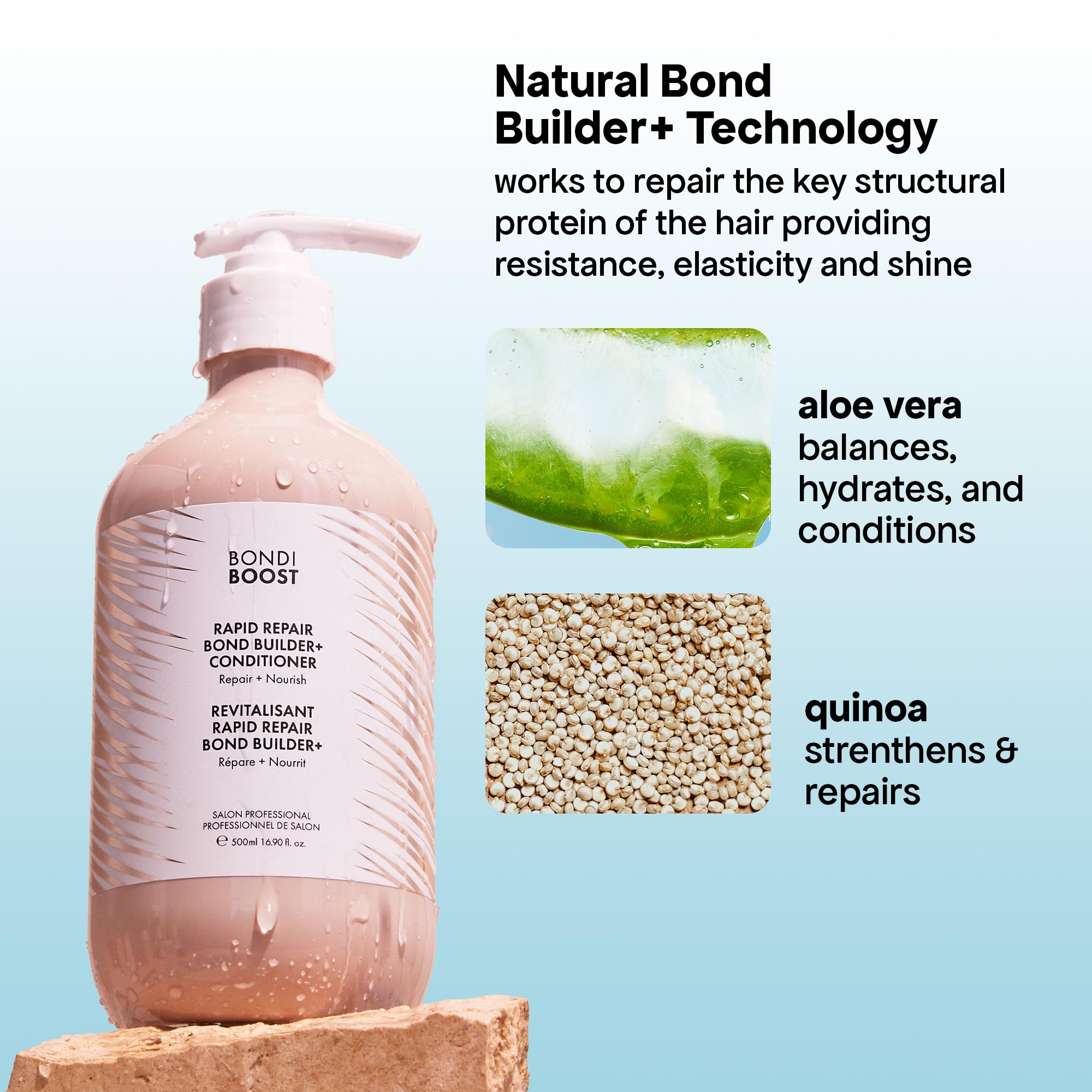 Bondiboost tecnología natural para reconstruir enlaces y mejorar la elasticidad del cabello