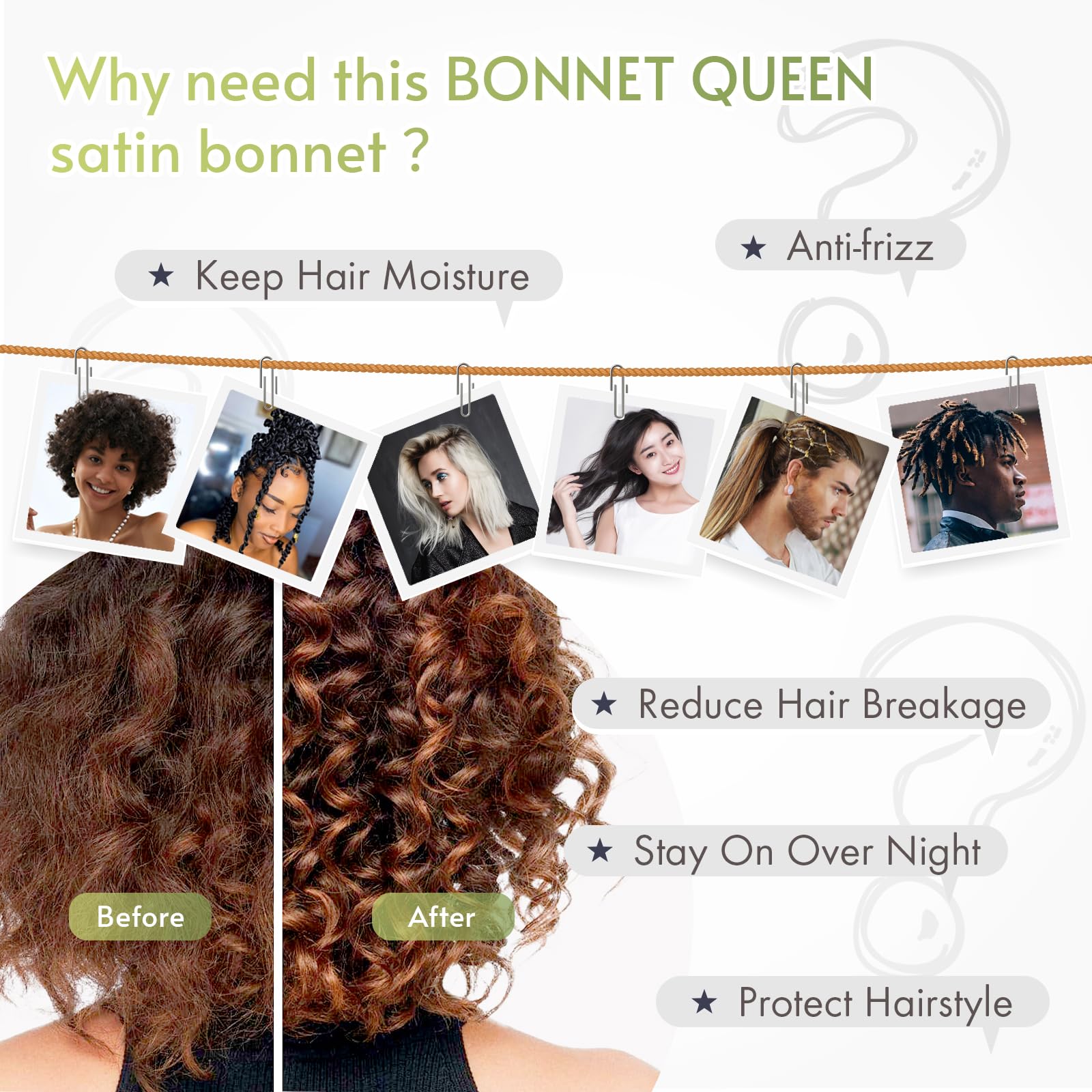 BONNET QUEEN estilos versátiles en frente y lateral