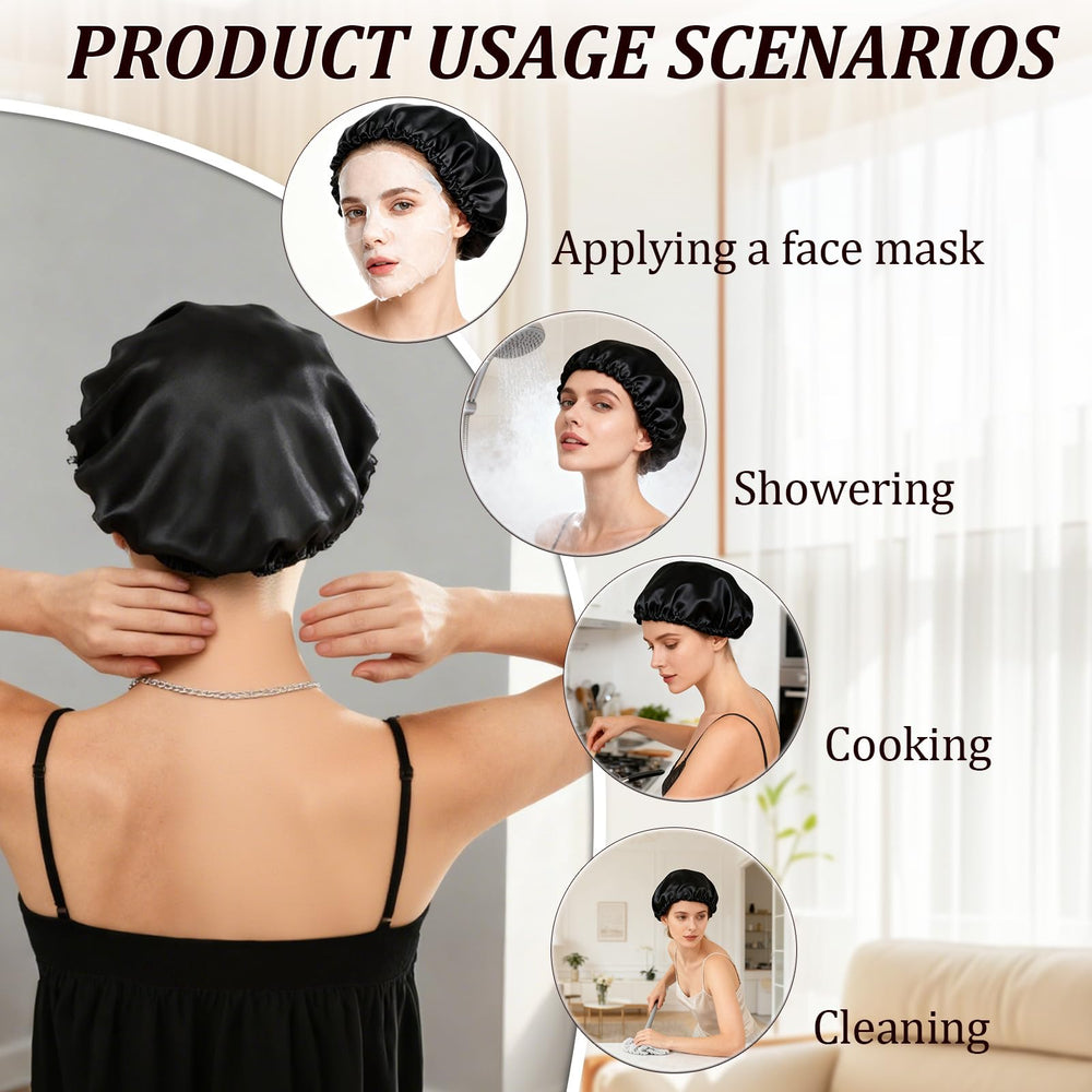 bonete-seda apto para todo tipo de cabello para mantener la humedad durante la noche.