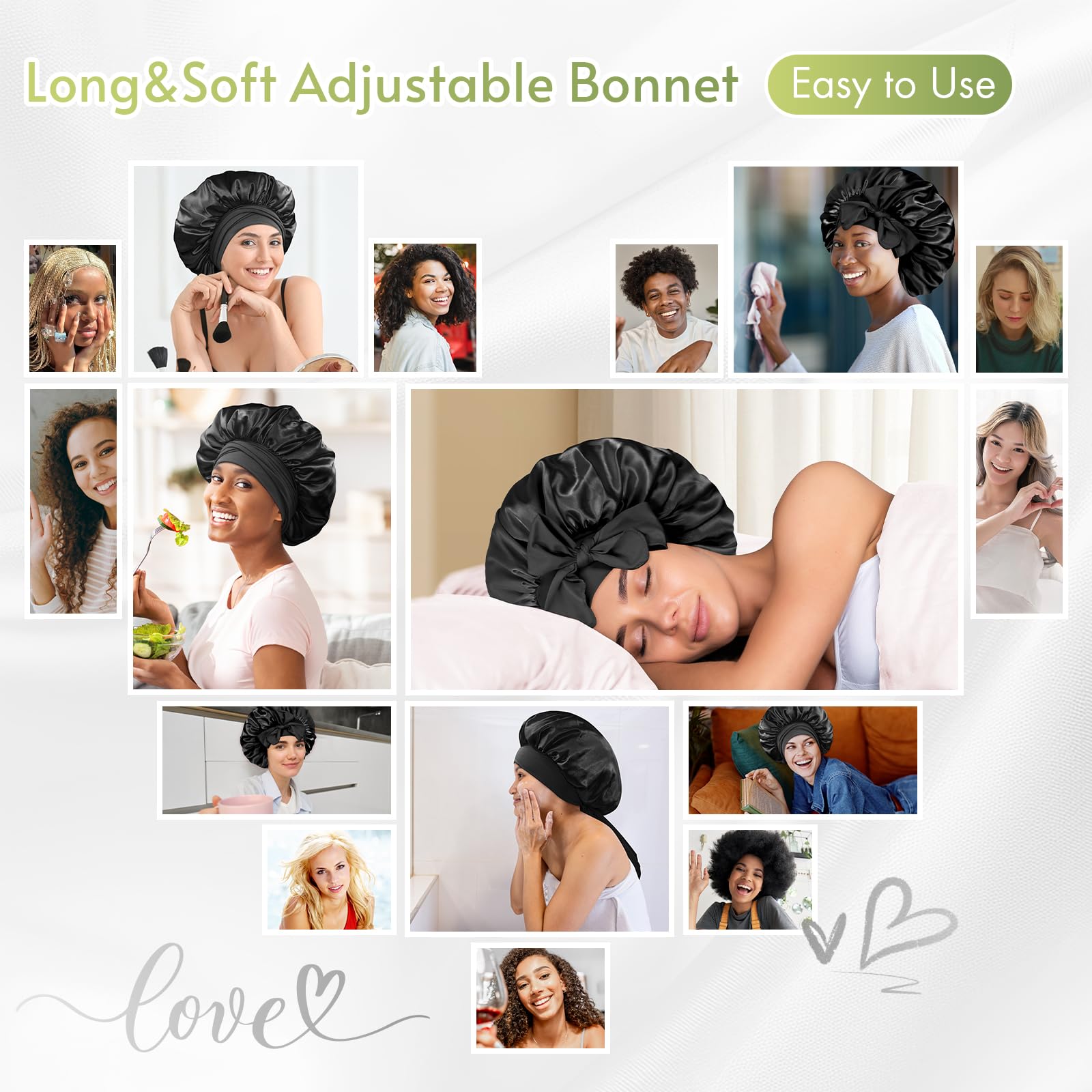 BONNET QUEEN material de seda transpirable para cabello suave