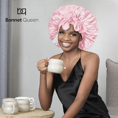 BONNET QUEEN XXL banda ancha de seda para cobertura total del cabello.