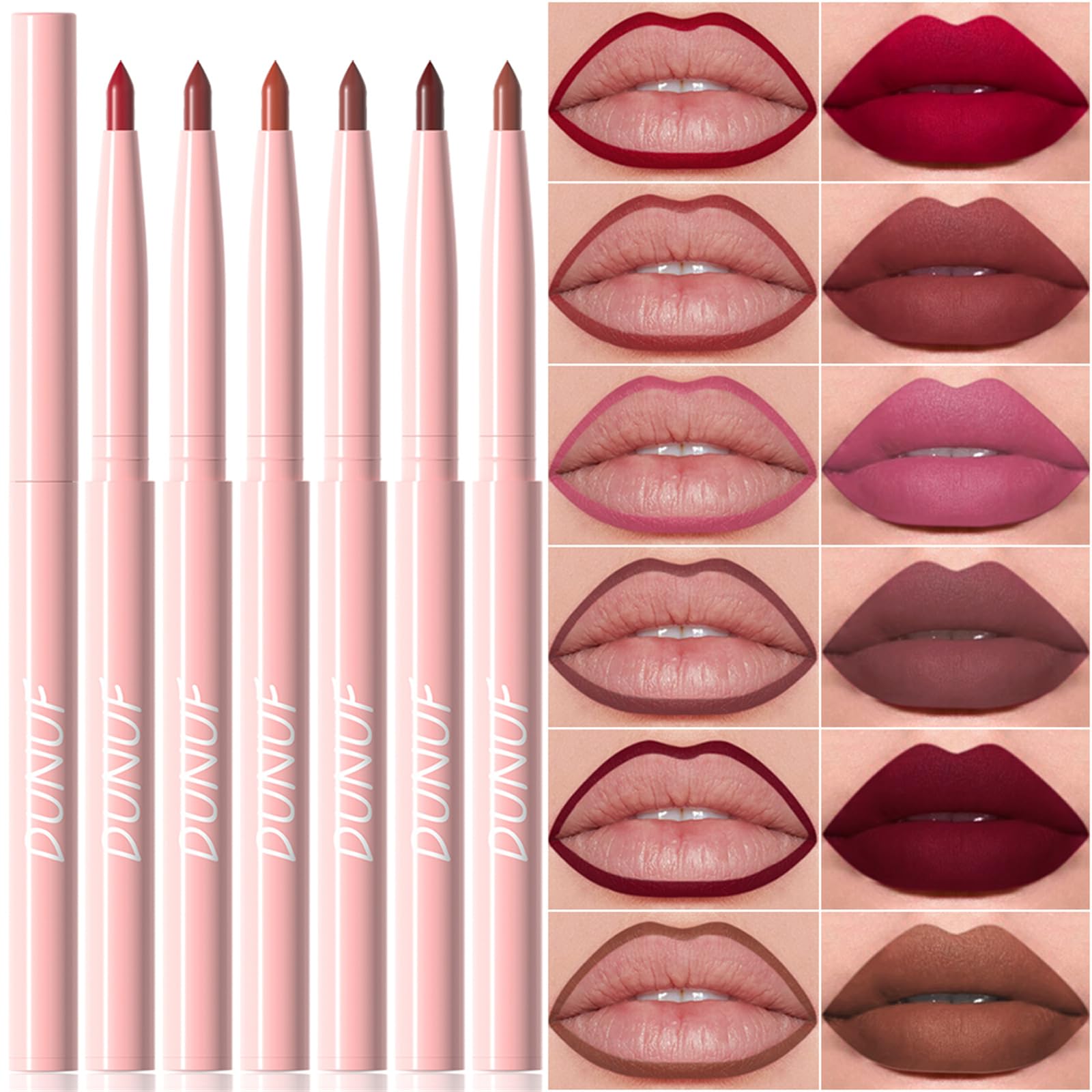 Delineadores de labios retráctiles BONNIE CHOICE en tono rubi para delineado intenso y duradero