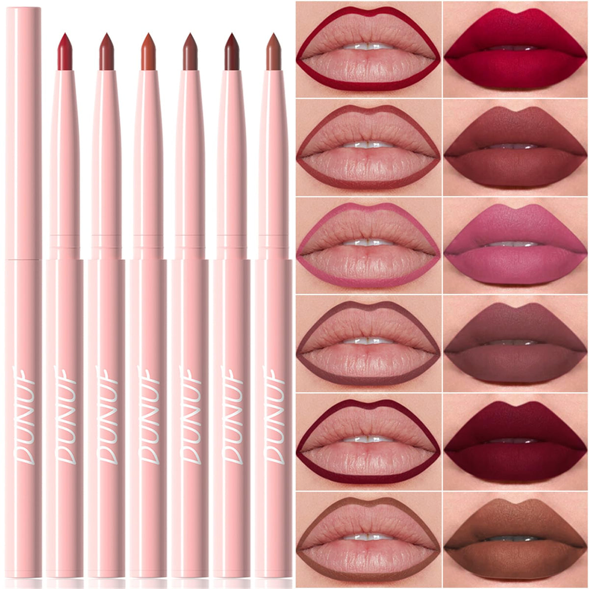 Delineadores de labios retráctiles BONNIE CHOICE en tono rubi para delineado intenso y duradero