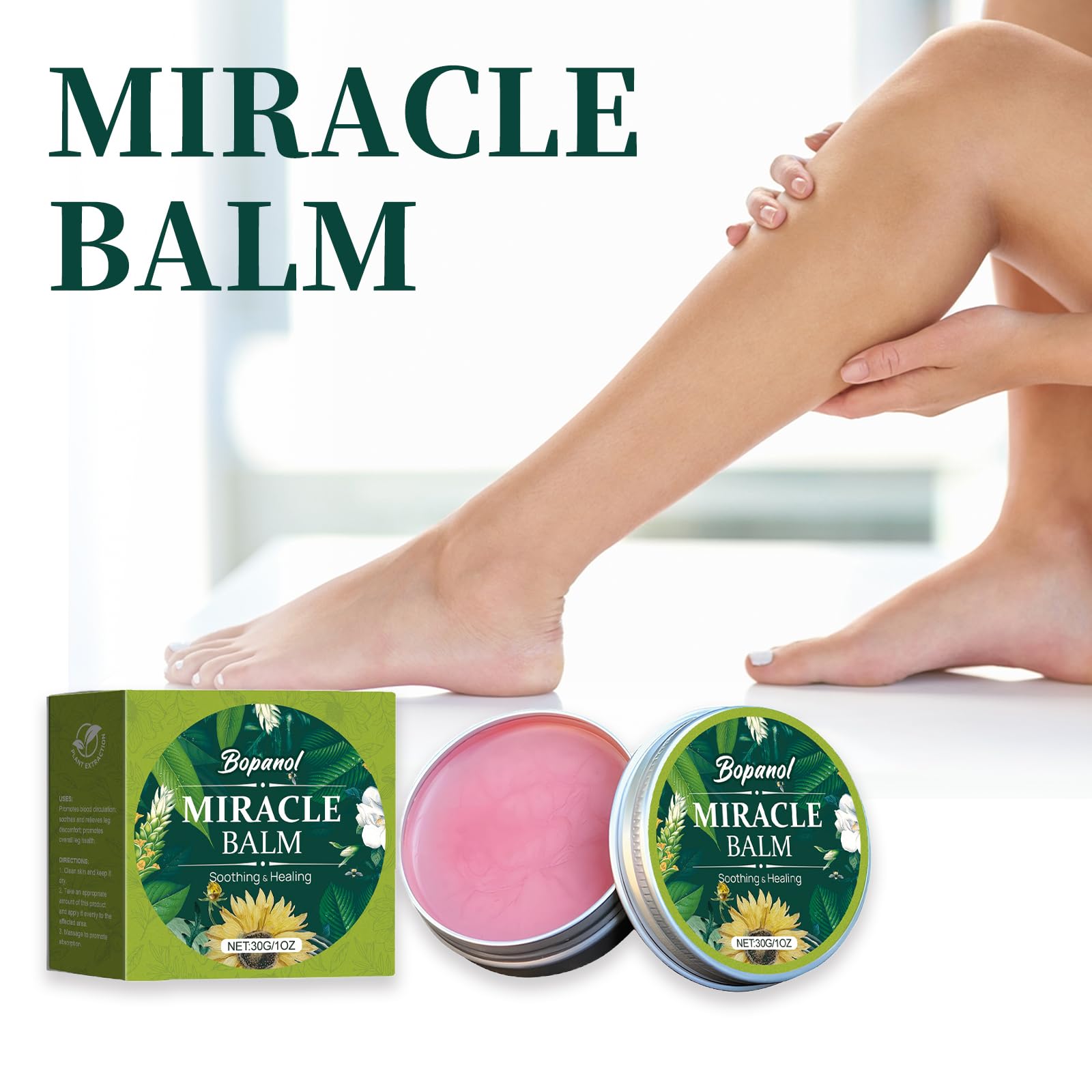 Bopanol Miracle Balm packaging-frontal muestra indicaciones simples