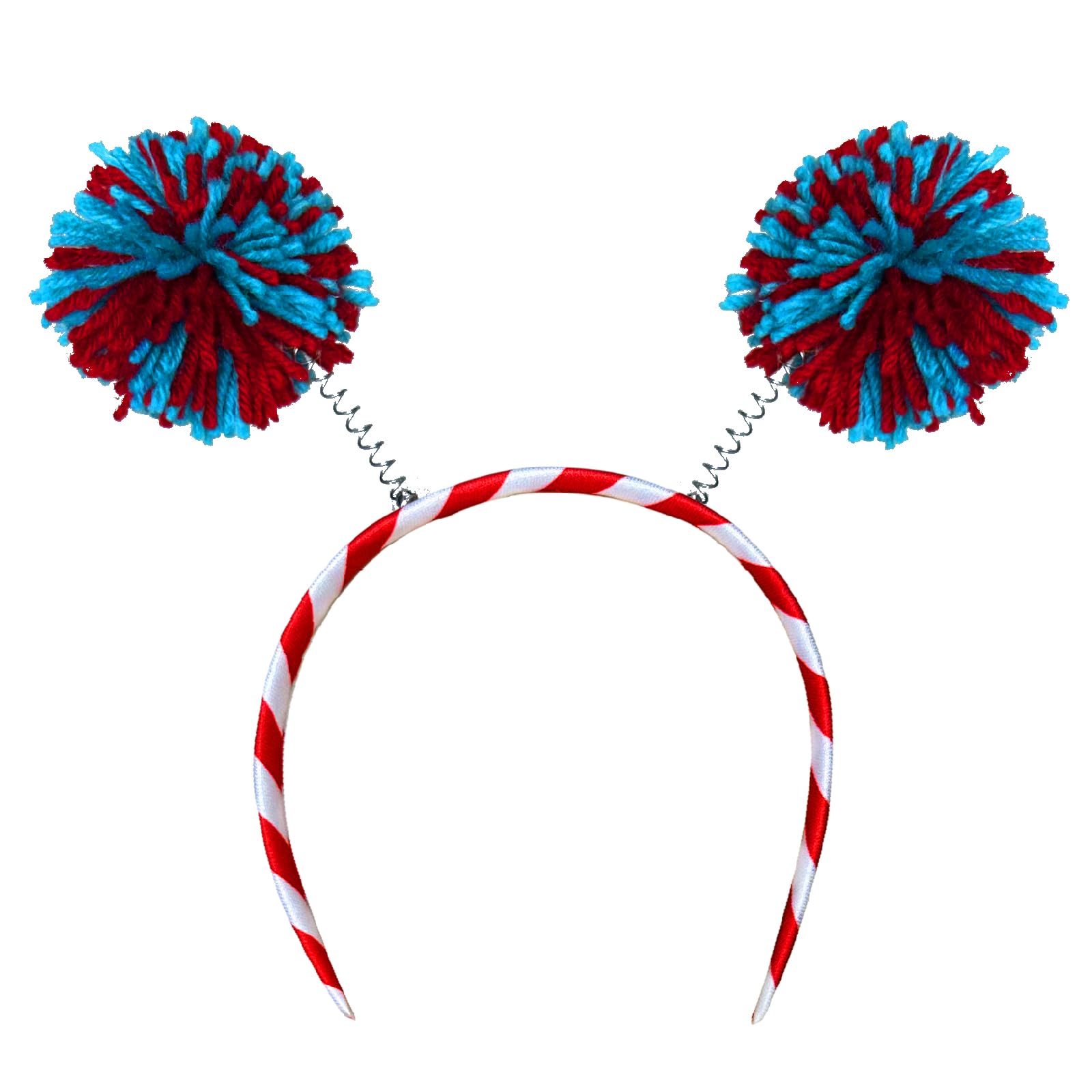 Diadema Borbilyn con pompon azul para estilos llamativos en fiestas.