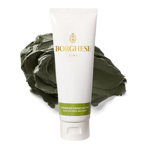 Borghese Fango Active Mascarilla: empaque elegante para cuidado facial.