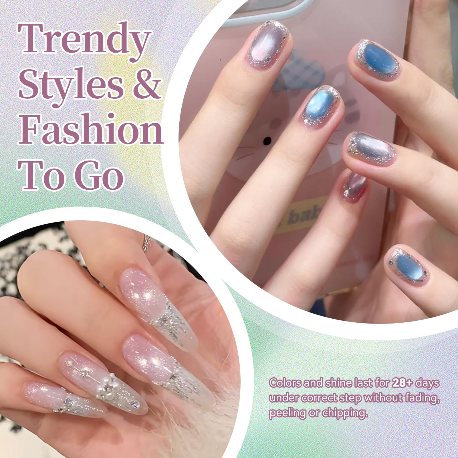 Born Pretty brillo con efecto cristal para uñas luminosas.